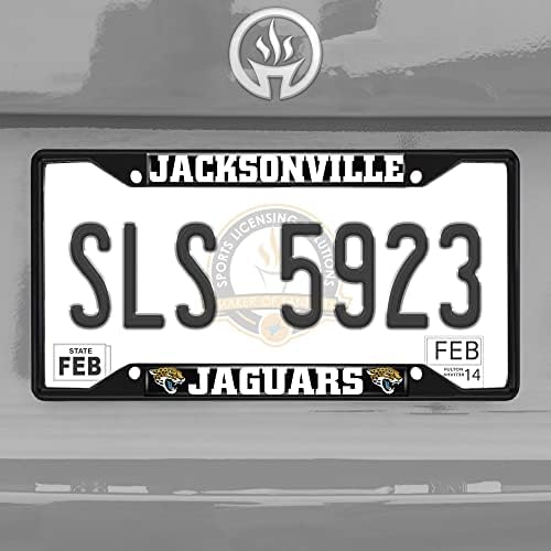 FanMats 31359 Jacksonville Jaguars Метална регистарска табличка рамка за црна завршница