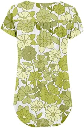 Летна есенска облека за женски трендовски памук со долг ракав, графички графички лабава маичка за блуза за жени 07 07