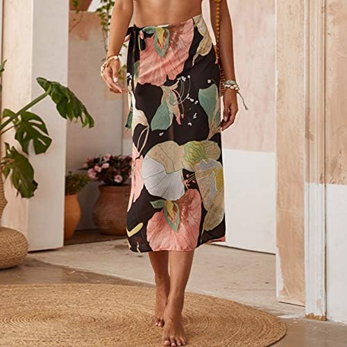 Менхонг здолниште Моден фустан Плажа за печатење на празник шифон летен женски појас бутик целосен здолниште на матурска фустан Миди
