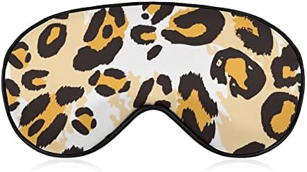 Леопард кожа печати маска за очи за очи, блокирање на спиење маска со прилагодлива лента за работа за смена за спиење