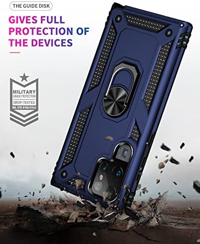 Влијание на падот на воената оценка за Samsung Galaxy S22 Ultra Case Galaxy S22 Ultra 5G Case 360 ​​Метал ротирачки ринг -држач за