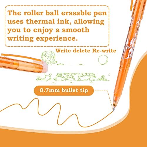 Tiesome 8 бои што можат да се избришат пенкала што може да се избришат гел пенкала 8 парчиња 0,7мм врв избришете пенкала што може