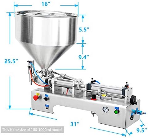 Машина за полнење со течност и залепување на Ханхен 50-500мл хоризонтален пневматски клип филер полуавтоматска течност и диспензерот
