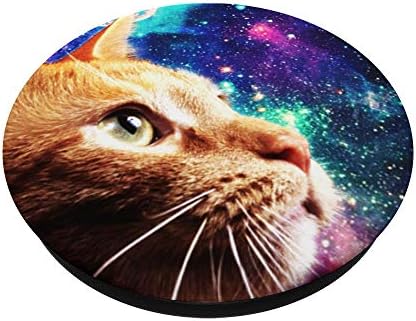 Смешна мачка во вселената Whirceенска девојка - портокалова мачка таби поппокети PopGrip: Заменлива зафат за телефони и таблети