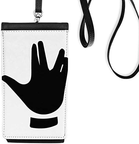 Шема на гест, црн преглед телефонски паричник чанта што виси мобилна торбичка црн џеб