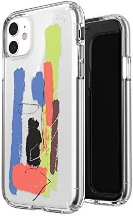 Spack Производи Президио Јасно + печати iPhone 11Case, PaintSplatter Сино/Јасно