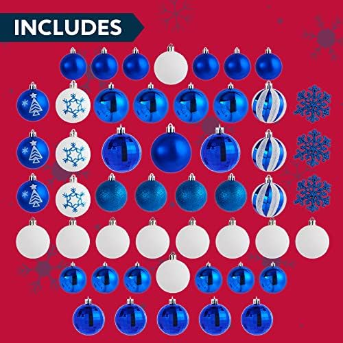 Adecоидоми 50 ККТ АРМЕКТИ ЗА БИЗНИЧКИ БИНСКИ БЕЛЕСКИ - Темно сино -бело, расипани божиќни украси за празници, Декорација на новогодишни елки, Божиќна забава
