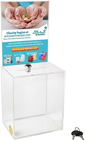 Голема кутија за донации MCB - гласачка кутија - кутија за предлози - кутија за билети - Совет за контејнери - со голема површина за приказ