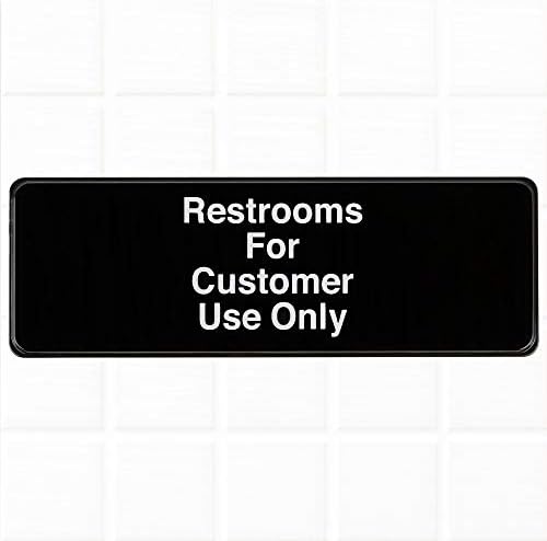 Решетки за употреба на клиенти само со знак - црно -бело, бања од 9 x 3 -инчи само за клиенти, знаци за усогласеност во ресторанот од