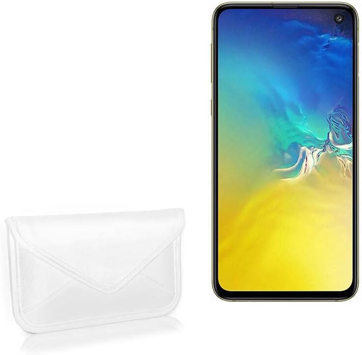Case Boxwave Case компатибилен со Samsung Galaxy S10E - Елитна торбичка за кожен месинџер, синтетички кожен покрив дизајн на пликови