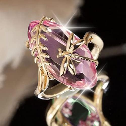 Мода едноставен златен бисер дијамант циркон дами прстен ringвонат накит накит петел сет