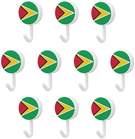 Гвајана знаме 10 компјутери пластична кука симпатична wallидна кука клуч за кука за домашна кујна