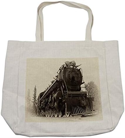 Торба за купување на моторот на пареата Амбесон, антички северна експрес воз Канада железници Фото машина Печатење, Еко-пријателска торба за еднократна употреба з?