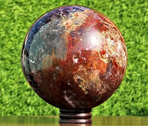Голем 195мм црвен мов агат кристален кварц топка заздравување на енергетска камена камена сфера Глобус Орб приказ за прикажување на декорација