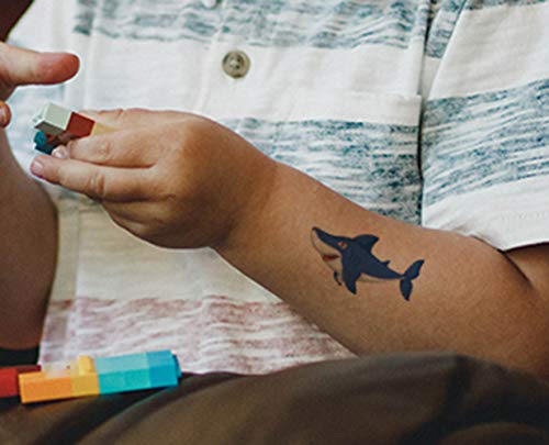 Привремени тетоважи од ајкула, коко -ајкула тетоважа на налепници за тетоважи на тетоважи додатоци за океански морски ајкули тематски бебе туш роденден за роденде?
