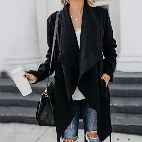 Listенски модни палта за модни палта Омлабни палто со долги ракави ровови од џебови од јакна од јакна