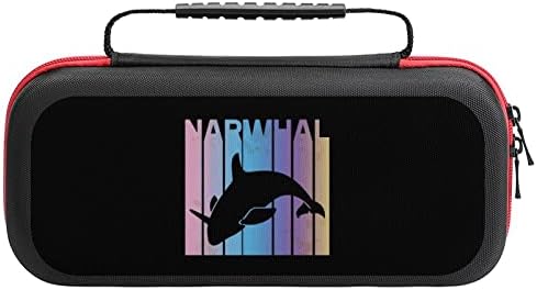 Гроздобер Narwhal Switch Case Case Case Protective Thard Shell Portable Travel Pouth со 20 касети за игри