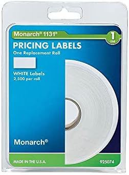 Монарх-Етикети со една линија на 131 етикети за PriceMarker, 7/16 x 7/8, бело, 2500/пакет 925074 (DMI PK