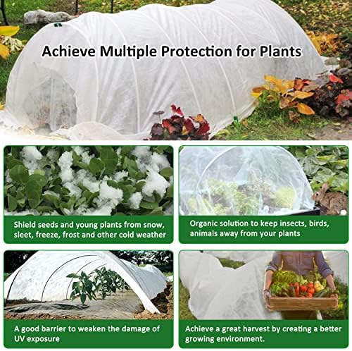 Заштита на растителни алатки за заштита од замрзнување, 10x50ft правоаголно растително ќебе за ладно време, еднократно покритие на ткаенината