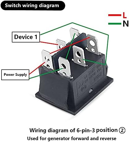 Buday KCD4 1PCS Rocker Switch Switch Вклучување на вклучување на 3 позиција 6 Електрична опрема со светло прекинувач 16A 250VAC/20A