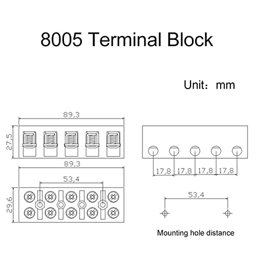 Терминални Блокови Терминали За Поврзување Со Основен Тип Со Завртки Конекторска Плоча 8005 80А/5П 10 парчиња