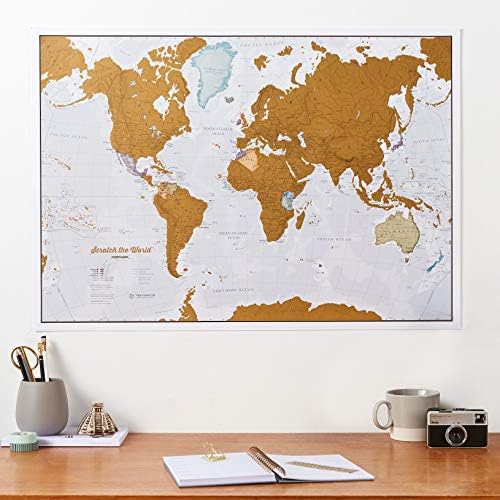 Изгребете Ја Картата За Патување World ® - Изгребете Го Постерот На Светската Мапа-X-Голем 23 x 33 - Мапи Меѓународни-50 Години
