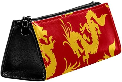 Тбуобт Козметички Кеси Чанти За Шминка За Жени, Мали Торбички За Шминка За Патувања, Традиционален Црвен Жолт Змеј