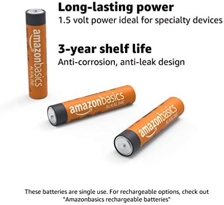 Амазон Основи 4-Пакет Ааа Алкални Батерии Со Високи Перформанси, 1,5 Волти, 3-Годишен Рок На Траење