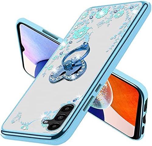 Б-посакувам За Samsung Galaxy A14 5G Сјај Кристално Пеперутка Срце Цветни Тенок TPU Луксузни Блинг Симпатична Заштитна Покривка