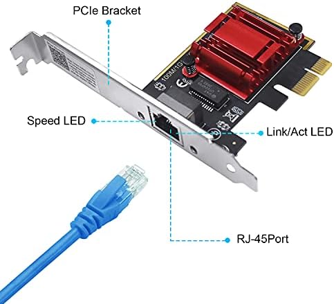2.5 Gbase-T PCIe Мрежна Картичка RTL8125B 2500/1000/100Mbps PCI Експрес Гигабит Етернет Адаптер NIC J45 Lan Контролер Поддршка PXE