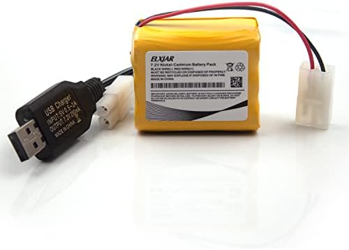 Lunggwey 7.2V 1000mAh AA NI-CD Батерии со Tamiya Plug и Chable Cable за RC Truck, RC Boat, RC резервоарот, RC CAR