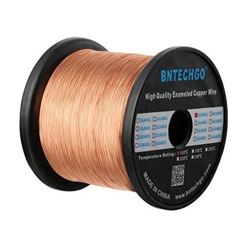 Bntechgo 30 AWG магнет жица - емајлирана бакарна жица - емајлирана жица за ликвидација на магнет - 4 мл - 0,0098 Дијаметар 1 калем на калем природна температура оценка 155 ℃ широк