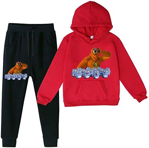 Umocan Kid Grizzy и Lemmings Pullover Fleece Hoodie Set-Hud-Hud-Hud-Humshirt и џогирање панталони за момчиња девојки