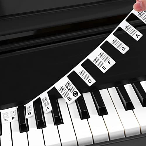 Отстранливи етикети за тастатура за пијано 88 клучеви силиконски пијано белешки водич ленти за учење почетници, нема потреба