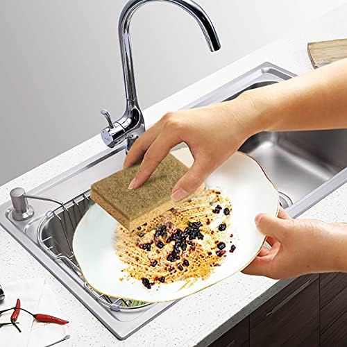 DBYLXMN 10pcs Кујнски материјали за миење садови за домаќинство сунѓер избришете природно чистење на сисал, лесно да се исчисти миењето