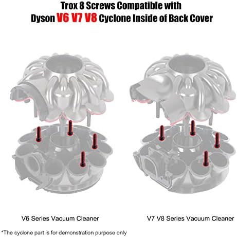 Замена на завртки за циклони за Dyson V6 V7 V8 V10 V11 DC58 DC59 DC61 DC62 DC74 вакуум чистач Циклон/мотор Дел T8 завртки компатибилни со Dyson V6 V7 V1 V11 сите модели