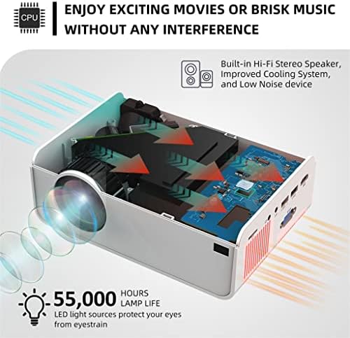 Zyzmh T4 Mini Projector 3600 Lumens Поддршка Full HD 1080P LED Proyector Big Screen Protable Home Theater Smart Video Beamer