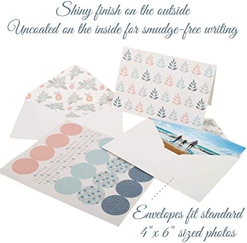 40 празни карти за белешки со коверти и налепници | 4 ”x 6” најголемиот дел од кутиите од сите прилики Поздрав Notecards | Асортиман