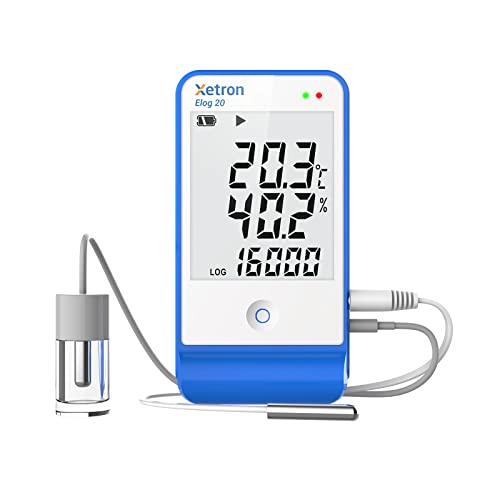 Xetron 5PCS загрозена температурна дневник, логиер на податоци за температура на USB со дисплеј, монитор за температура на фрижидер