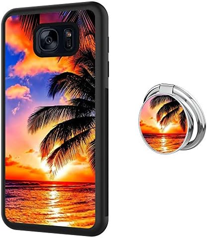 Кутија на плажа за куќиштето на Samsung Galaxy S7 со држач за зафаќање на повеќекратни прстени со повеќекратна мека мека и тврда гума шок-заштитен