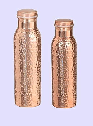 Индиски рачно изработено Ајурведа Здравје корисно чисто бакарно шише со шише со вода за пиење вода што служи колба за истекување