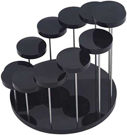 DNYTA Display се залага за 12 десерт акрилик црн мал десерт дисплеј стојат чаши за колачи држач за држач за парфеми и штанд за накит