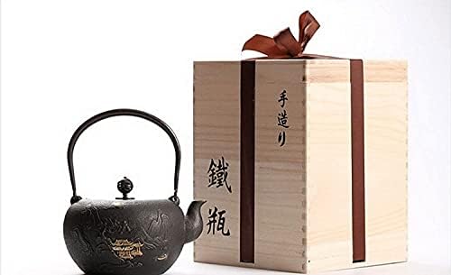 Креативна едноставност јапонско леано железо Тетсубин чајник железо котел, рачно изработено, леано железо котел, неконтролирано, капаче за бакар, чај сет 1300 мл дод?