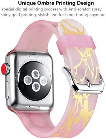 Вага Близнаци компатибилен со Apple Watch Band 41mm 40mm 38mm, жени транспарентно јасно меко симпатично силиконски спортови за спортови на лентата