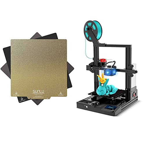 Sunlu Pei Magnetic Build Texturation Surface, T3 FDM 3D печатач, златен замрзнат лист со PEI за 3Д печатачи, 9.25x9.25inchs, 2 парчиња PEI лист