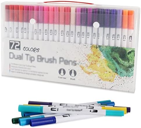 Wenlii 36/48/72 бои акварели уметнички маркери Поставете четка пенкало со двојно врв фининер за цртање канцелариски материјал за