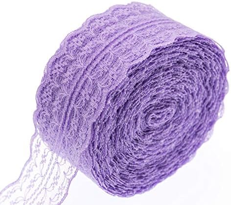 Атрибонс 25 јарди 1-3/4 инчи широк цветен образец чипка за чипка, шарена чипка ткаенина лента за правење шиење, завиткување на подароци