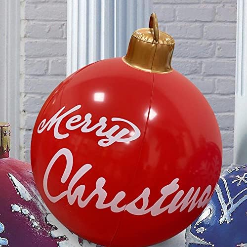 HHMEI Christmas Decors Ball - 23,6 инчи за декорација топка на отворено Божиќно надувување украсена топка за домашен Божиќен декор sgcabi4plcqdk6