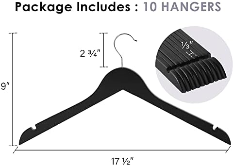 Складирање Црни Дрвени Закачалки, 10 Пакети Тенки Закачалки Од Природно Дрво, Врвна Закачалка За Облека Од Цврсто Дрво За Врвот На Резервоарот, Маица, Фустан Со Реме?