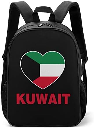 Кувајт срце Унисекс ранец лесен дневен пакет торба со рамо со џебови со шише со вода